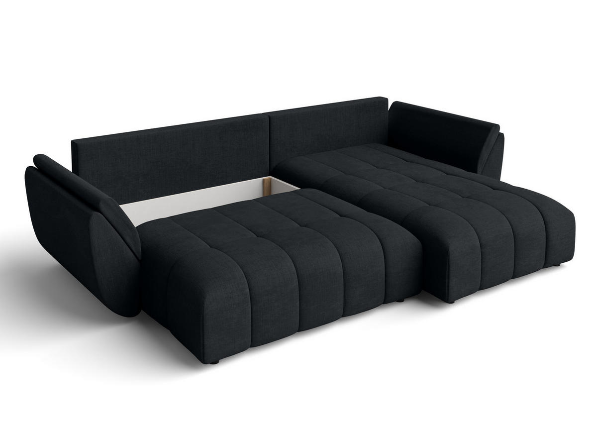 ECKSOFA L Form Antalya Anthrazit 280/190/91 cm – mit Bettkasten - Schwarz, Kunststoff/Textil (280/190cm) - AX Living