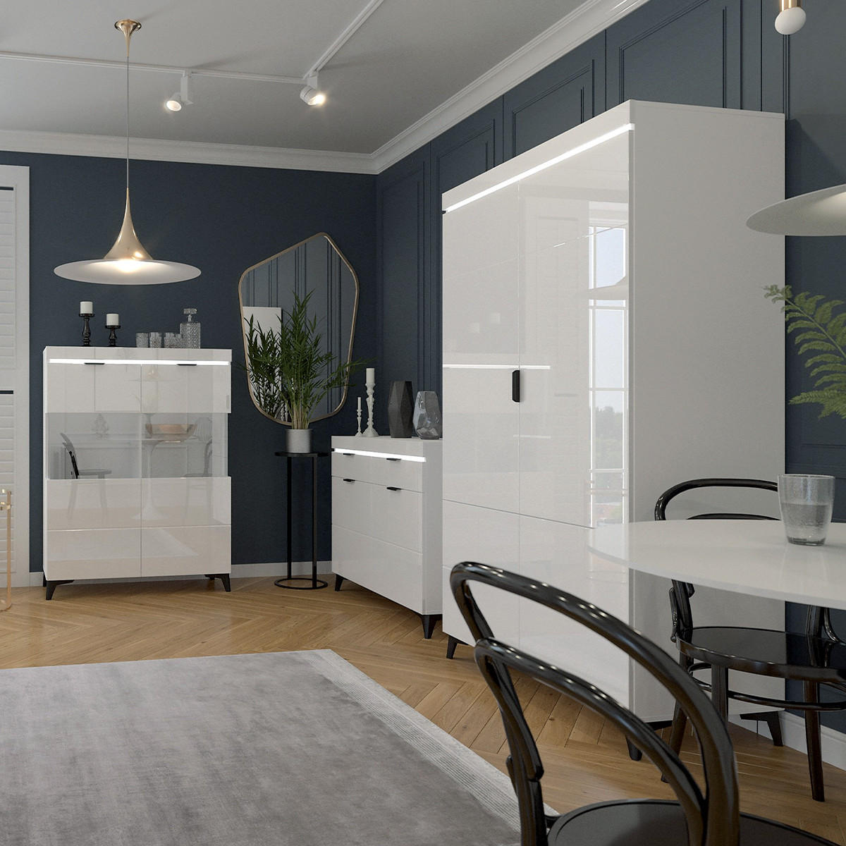 SKŘÍŇ 2DVEŘOVÁ Ruben Bílá - bílá, kompozitní dřevo (105/195/55cm) - Petits-meubles