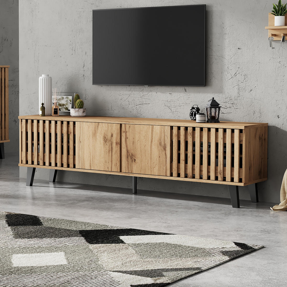 TV-LOWBOARD Original Naturfarben 180/40/55 cm - Naturfarben, Holzwerkstoff (180/55/40cm) - PANGIVO