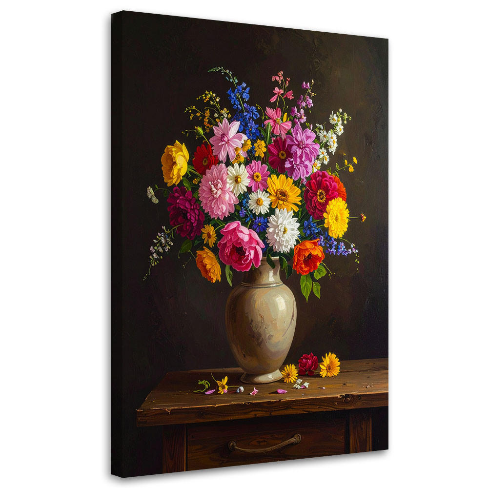 LEINWANDBILD Blumen 70x100cm - Multicolor, Textil (70/100cm) - Feeby