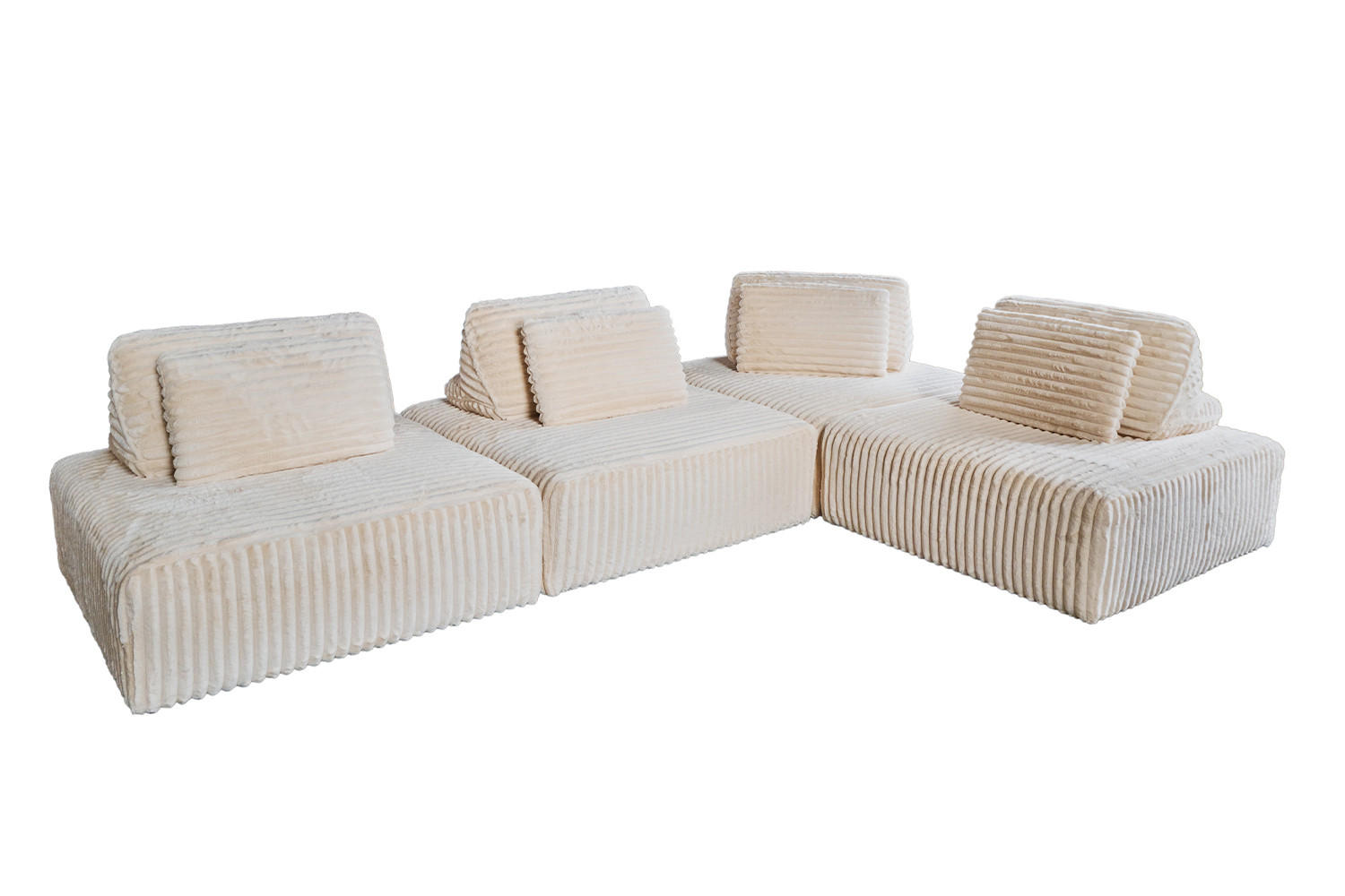 Kawola Modulsofa Creme 333x84x222 cm