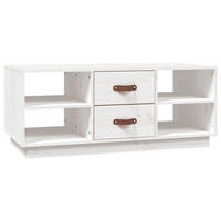 COUCHTISCH Weiß 100x50x41 cm Massivholz Kiefer - Weiß, Holz (100/50/41cm) - furnicato