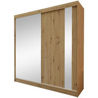 SCHWEBETÜRENSCHRANK Gaja 200/216/61 eiche Artisan mit Spiegel - Eiche Artisan, Holzwerkstoff (200/216/61cm) - Beautysofa