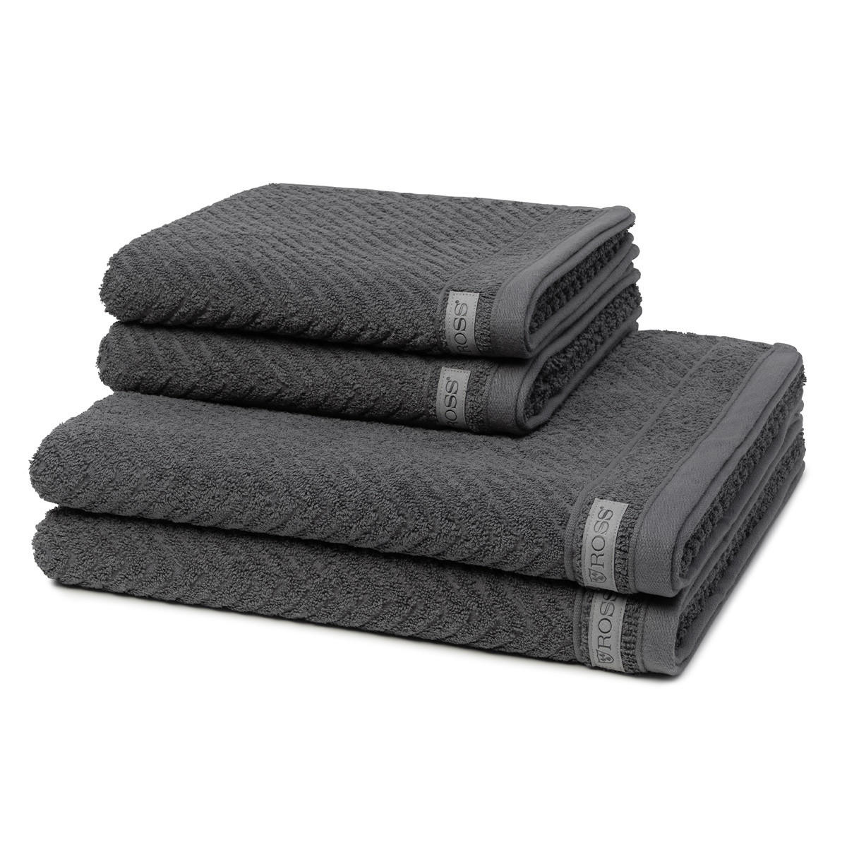 FROTTIERSET Smart 4-teilig - Dunkelgrau, Textil (50/100cm) - Ross