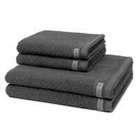 FROTTIERSET Smart 4-teilig - Dunkelgrau, Textil (50/100cm) - Ross