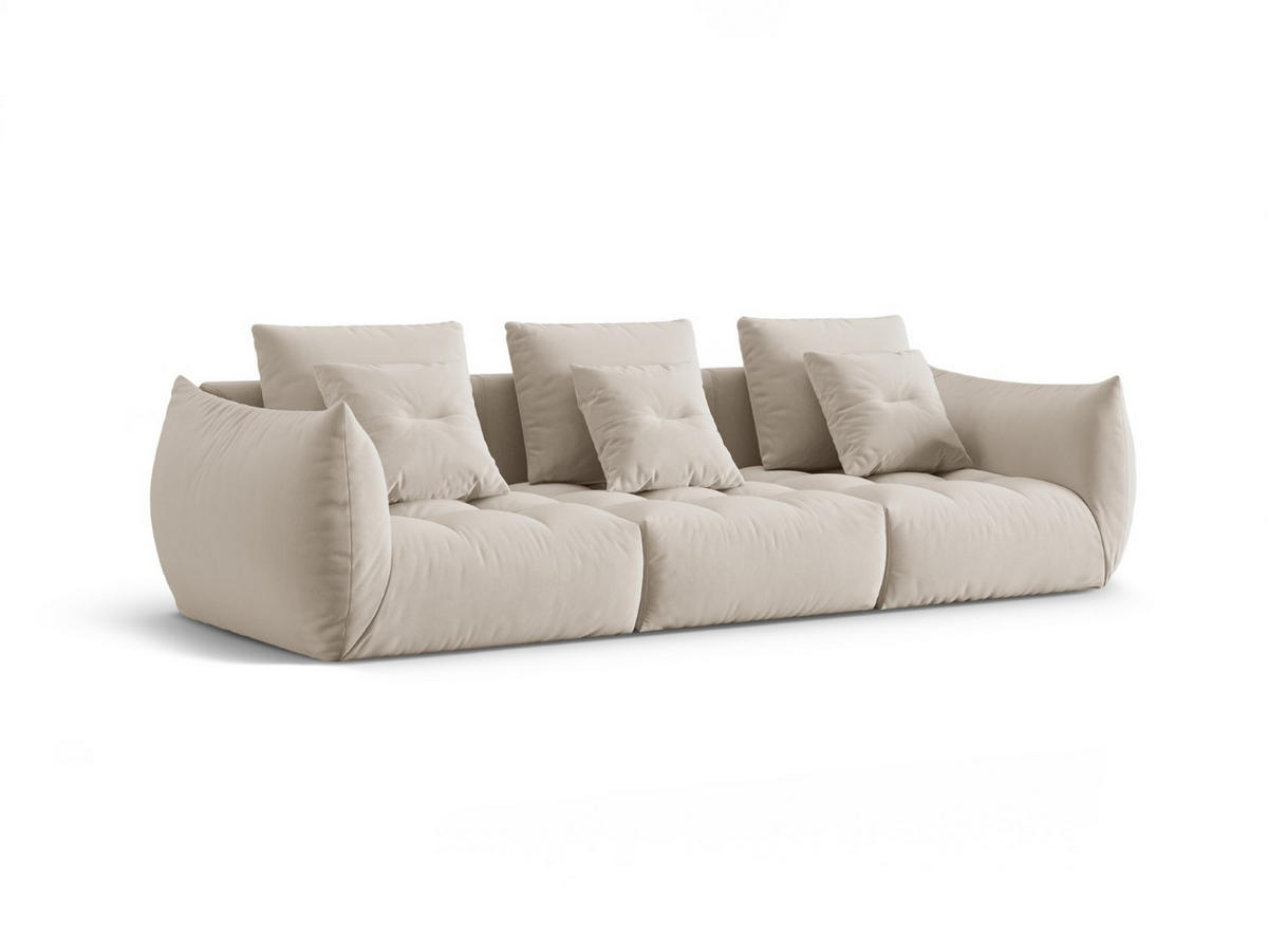 SOFA modular Bloom aus Samt ecru 4 Sitzplätze - Ecru, Textil (332/95/106cm) - Micadoni
