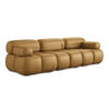 3-SITZER SOFA Kunstleder Braun - Cognac/Schwarz, Leder/Kunststoff (285/70/96cm) - Makamii