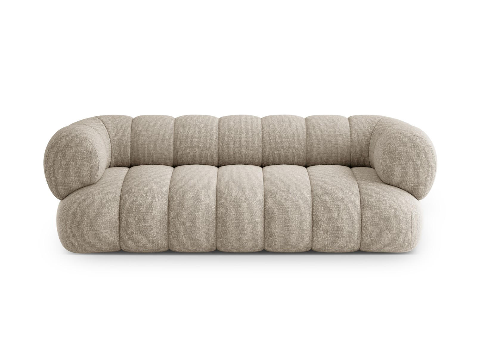 SOFA Koge aus Chenille-Stoff dunkelbeige 3 Sitzplätze - Mokka, Textil (95/70/210cm) - Cosmopolitan Design