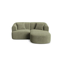 MODULARES-ECKSOFA rechts Campi aus Cord Moosgrün 3 Sitzplätze - Salbeigrün, Textil (156/180cm) - Cosmopolitan Design