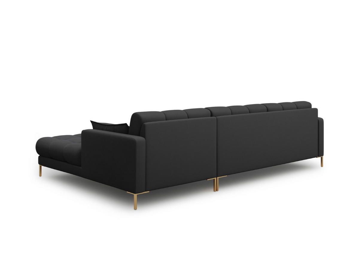 ECKSOFA rechts Mamaia aus strukturiertem Stoff dunkelgrau 5 Sitzplätze - Dunkelgrau, Textil (185/293cm) - Micadoni