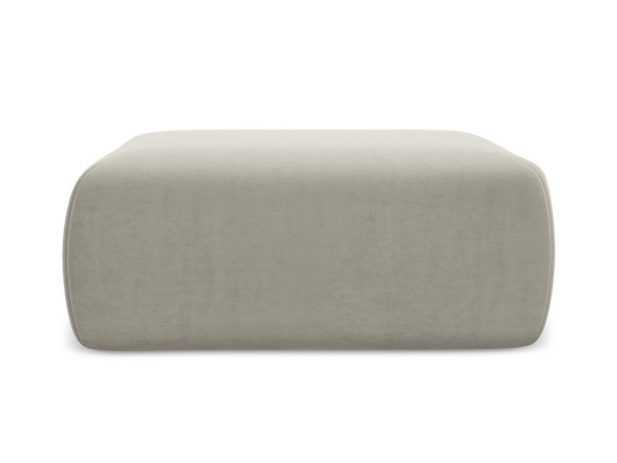 POUF Samt Stoff Creme - Perlmutt/Creme, Kunststoff/Textil (102/40/62cm) - Makamii
