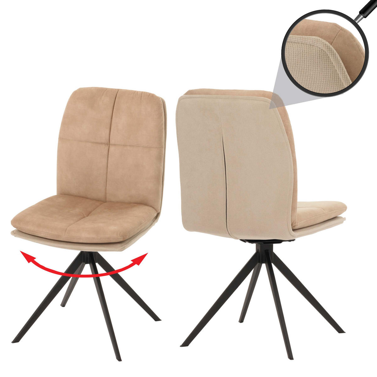 ESSZIMMERSTUHL Beige 2er-Set - Beige, Textil (47/90/56cm) - MCW