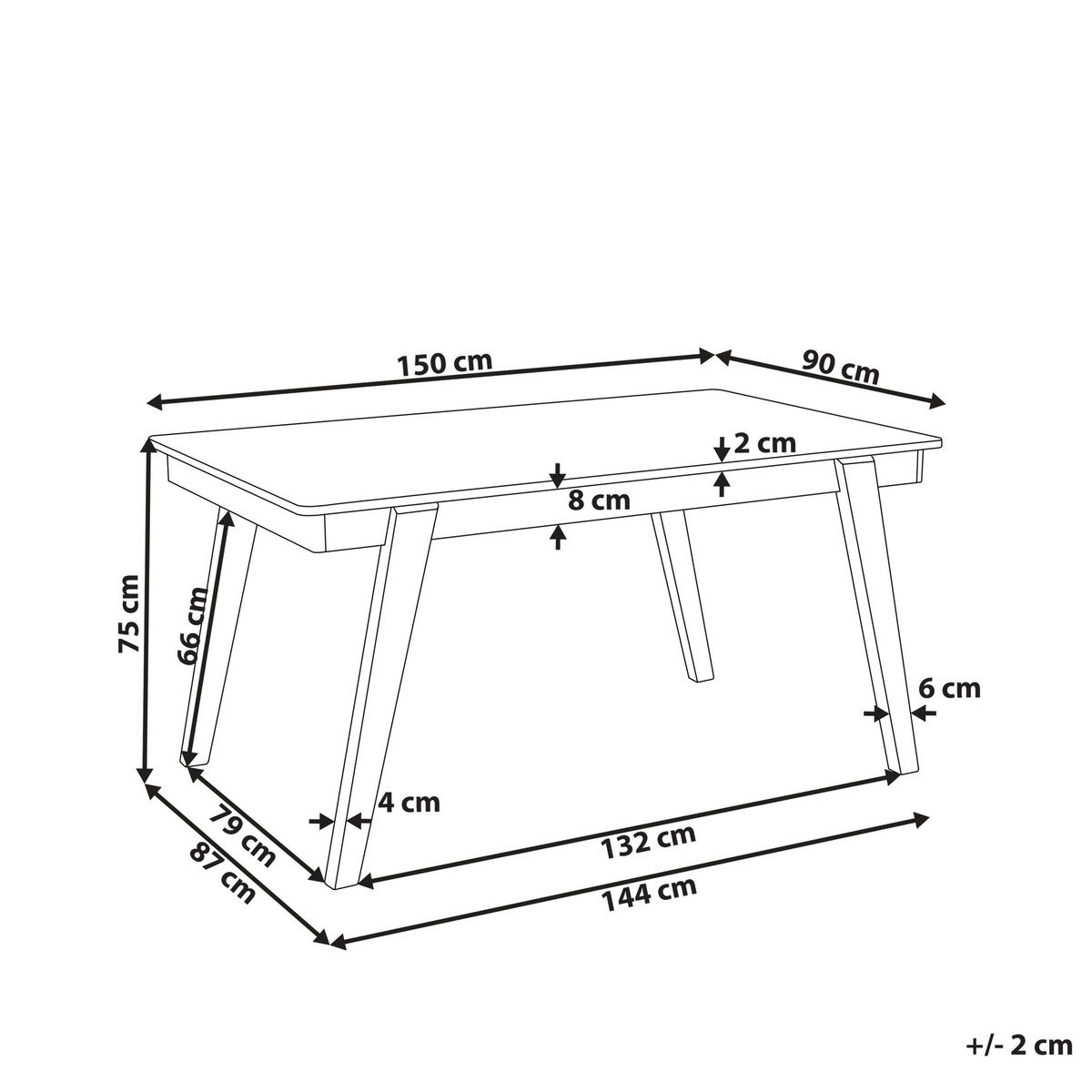 ESSTISCH 150/90/75 cm Hellbraun, Grau Rechteckig Phola - Hellbraun, Holzwerkstoff (90/150/75cm) - Beliani