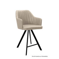 THEKENSTUHL (4er-Set) Demetra 58x98x60 Schwarz/Natur - Schwarz/Naturfarben, Kunststoff (60/98/58cm) - 58aufmkessel