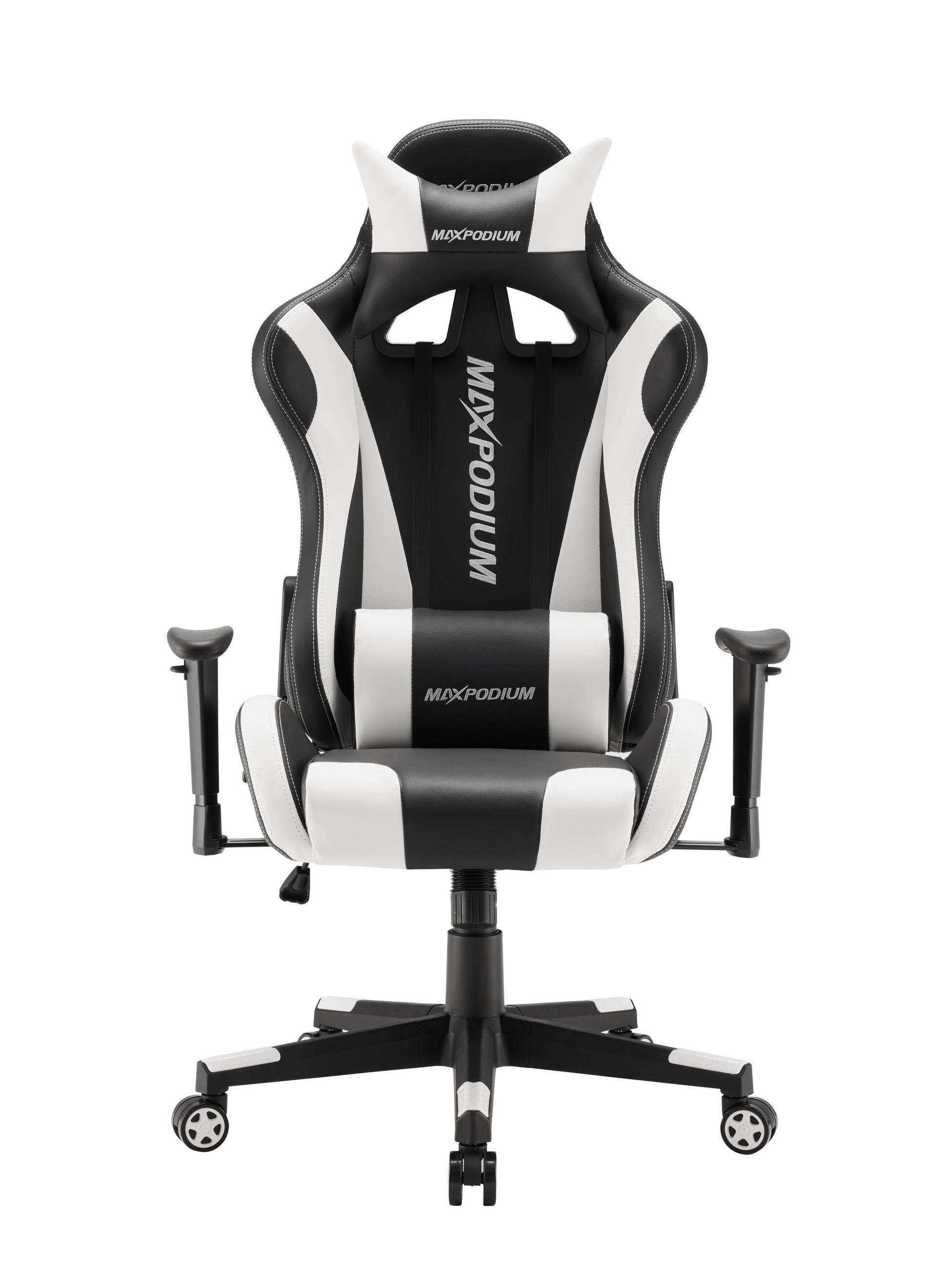 GAMING-STUHL Skilled Schwarz Weiß - Weiß, Metall (55/137/50cm) - MaxPodium