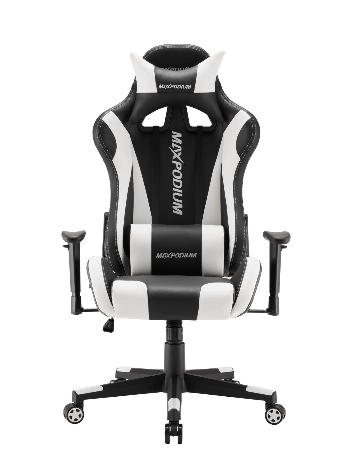 GAMING-STUHL Skilled Schwarz Weiß - Weiß, Metall (55/137/50cm) - MaxPodium