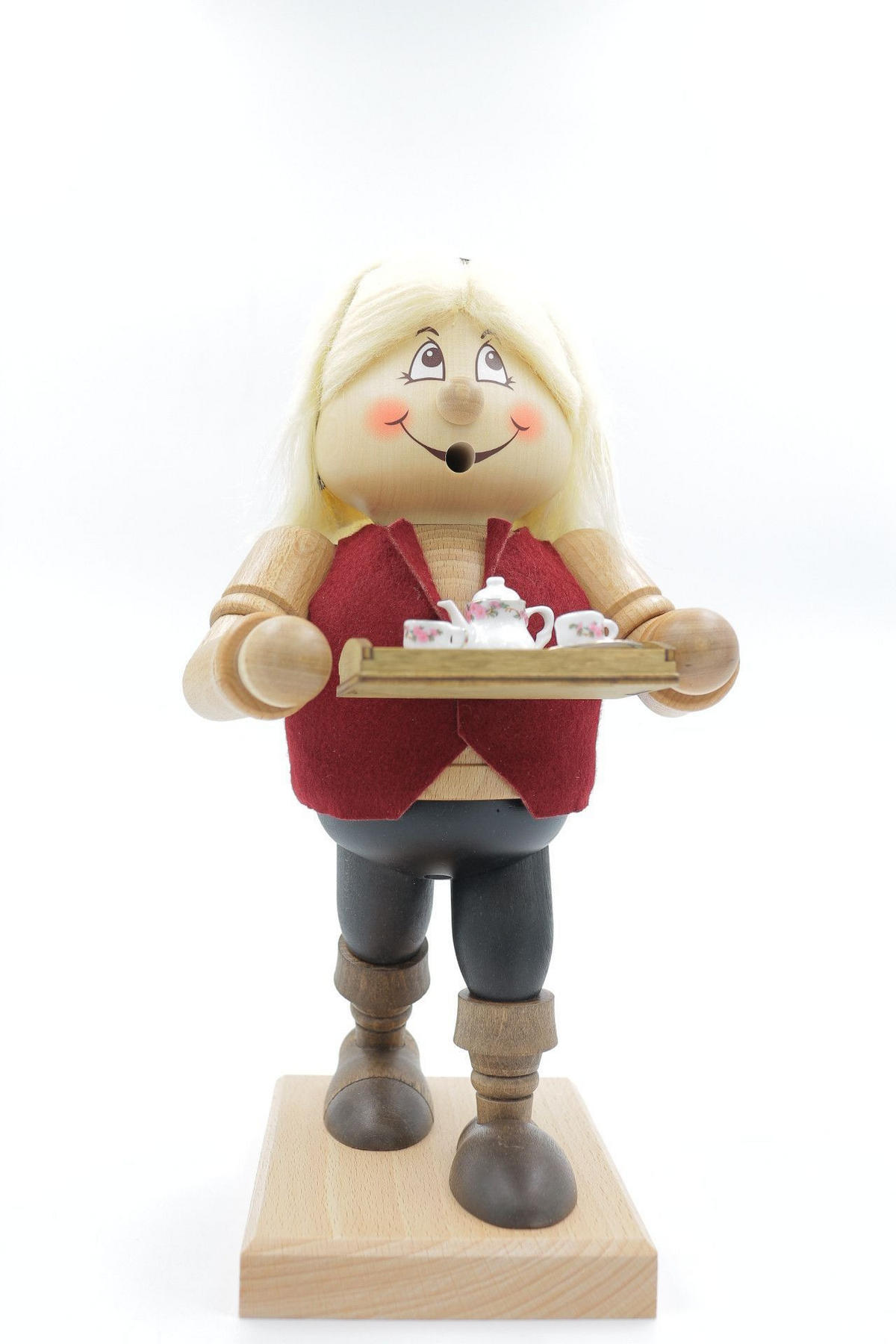 RAUCHFIGUR Wichtel Kellnerin 32 cm - Multicolor, Holz (15/29/0.1cm)