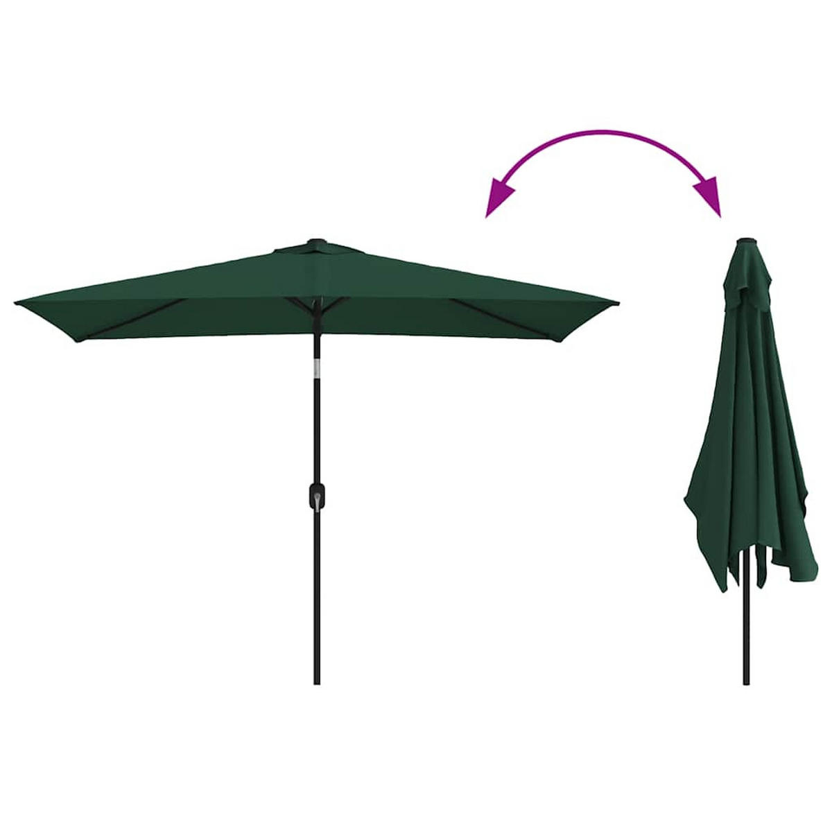 SONNENSCHIRM 200/300 Cm Grün Rechteckig - Grün, Textil (300/200cm) - vidaXL