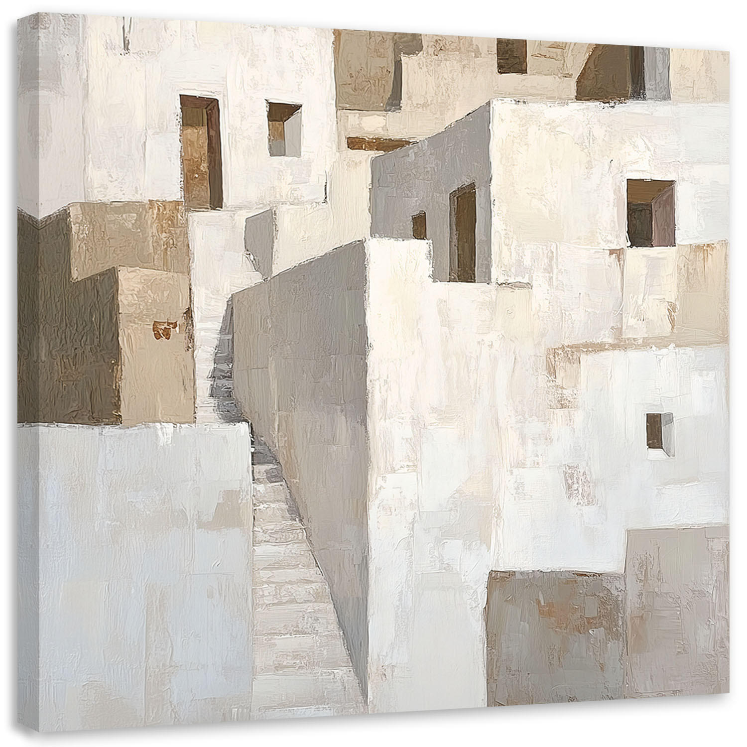 WANDBILD abstrakte beige gebäudearchitektur - Grau, Textil (40/40cm) - Feeby