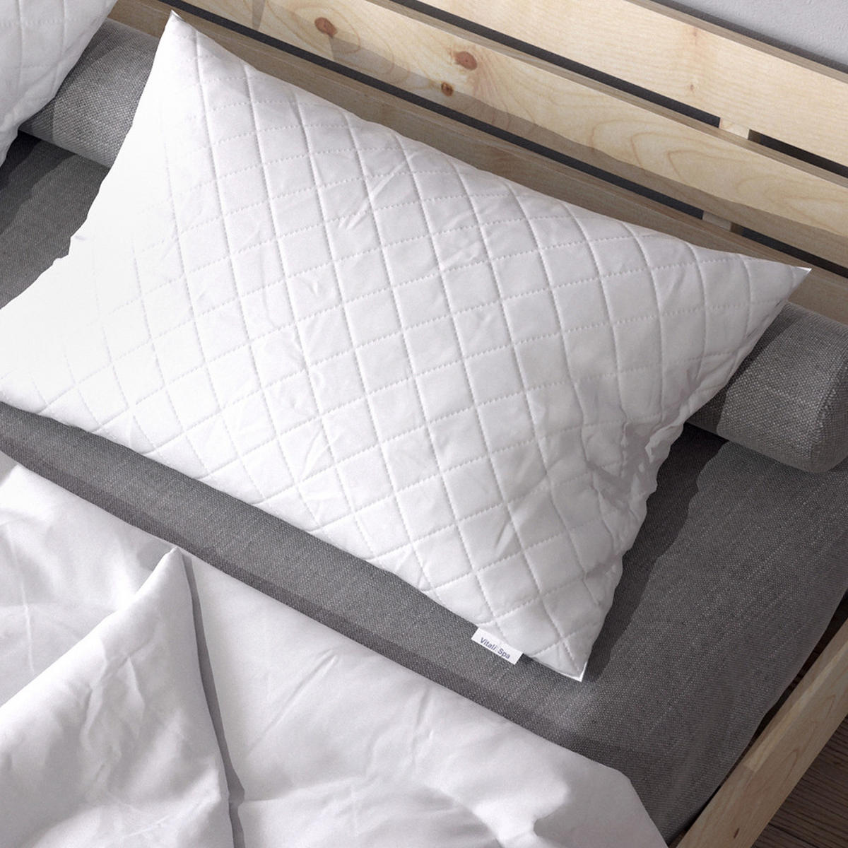 KOPFKISSEN Weiß 50 x 75 cm 2er Set - Weiß, Textil (50/75cm) - VitaliSpa