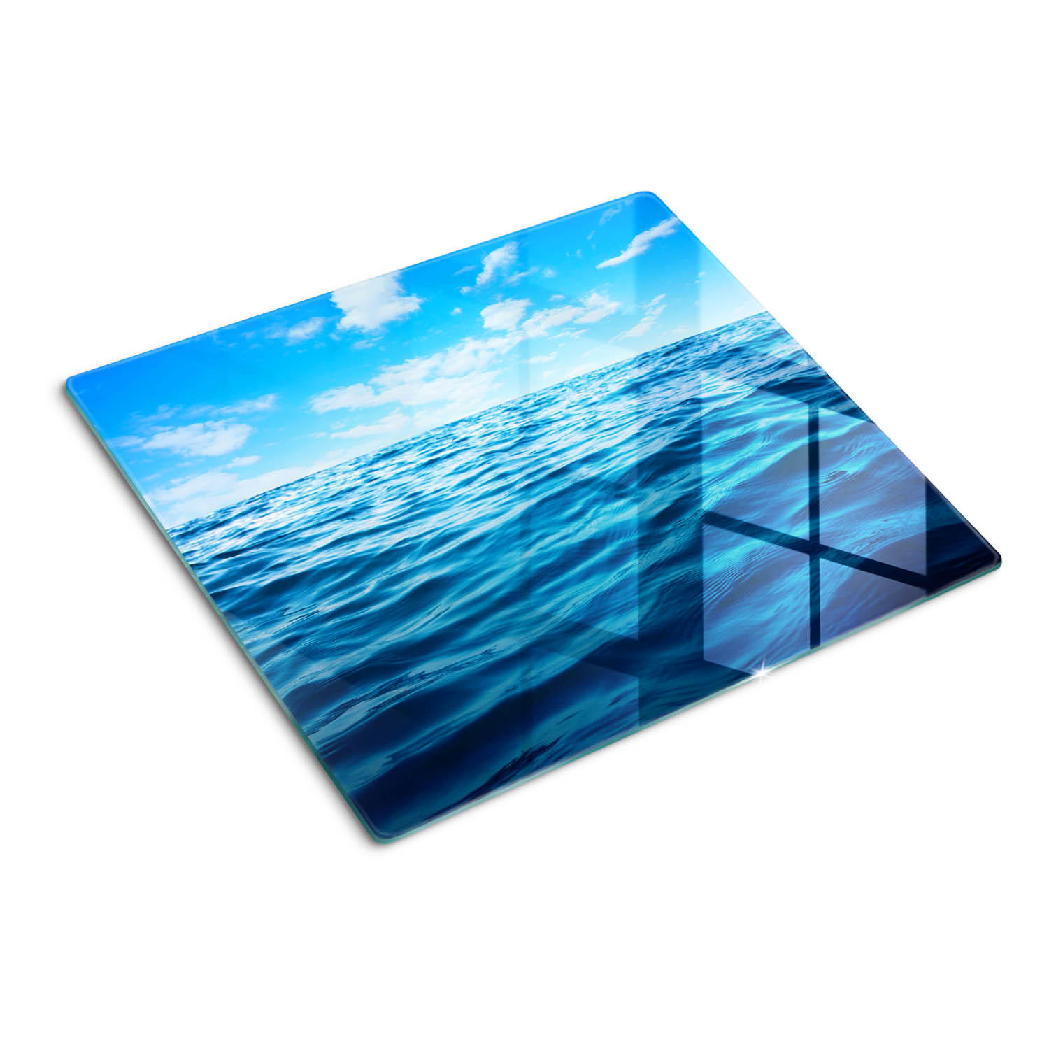 Tulup Glasplatte Blau 60x0.4x52 cm