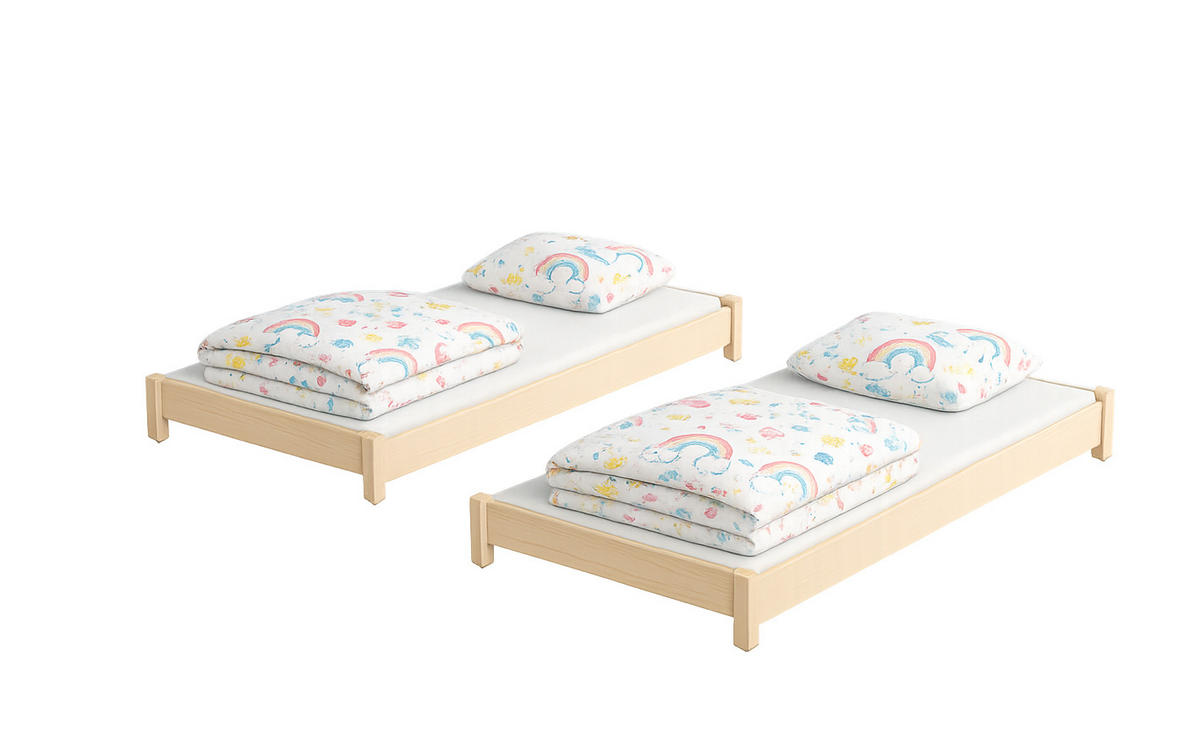 STAPELBETTEN 2-er Set Sendi 200x80 sonoma - Naturfarben, Holzwerkstoff - LUKDOM