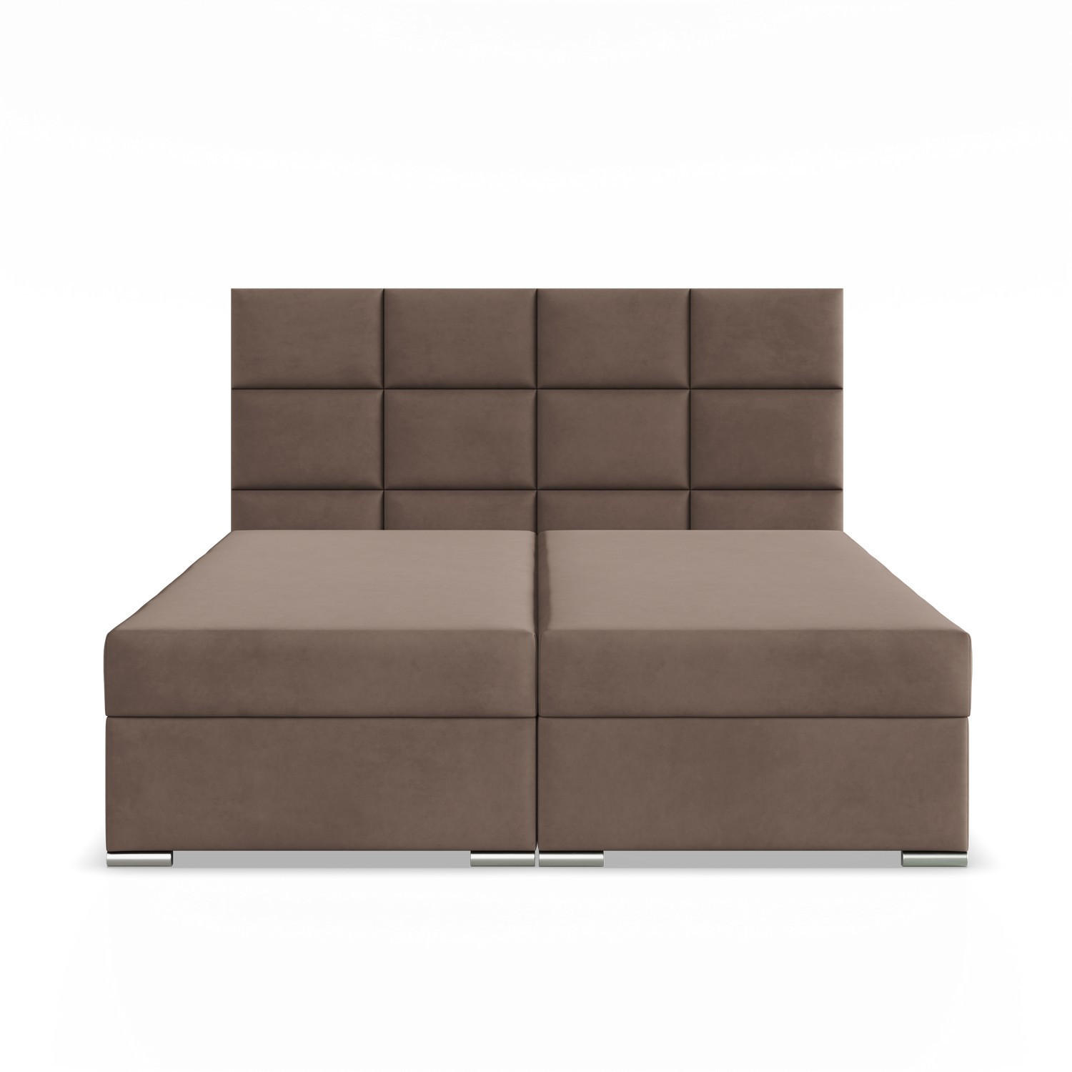 BOXBETT MIT KOPFTEIL 140x200 CALVI, Braun - Braun, Textil (140/200cm) - Mebligo