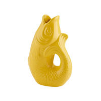 VASE Monsieur Carafon S, Fisch-Form, Steingut, Tuscan Sun, 25 cm - Gelb, Keramik (25cm) - Gift Company