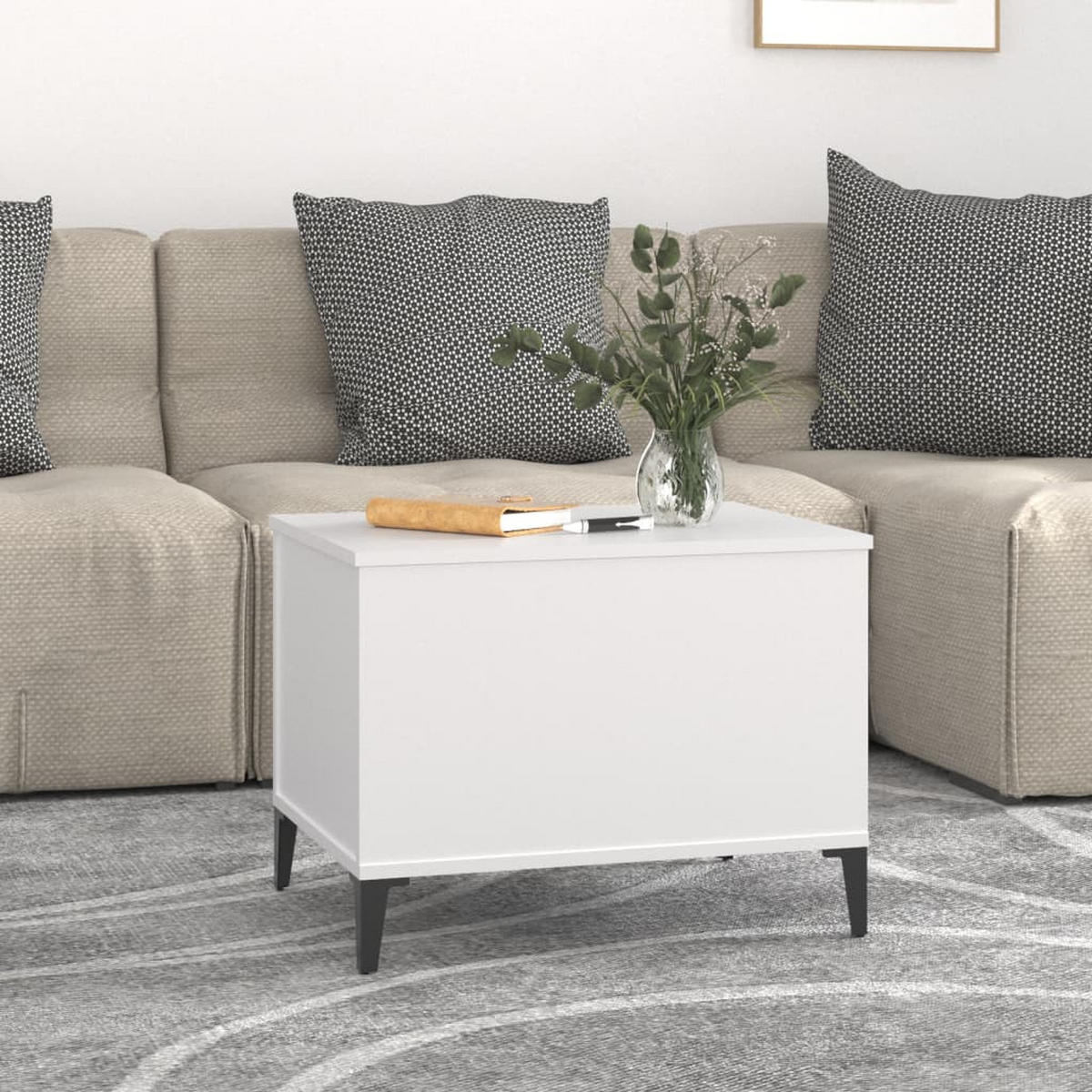 COUCHTISCH Weiß 60x44,5x45 cm Holzwerkstoff - Weiß, Holzwerkstoff (60/44.5/45cm) - furnicato