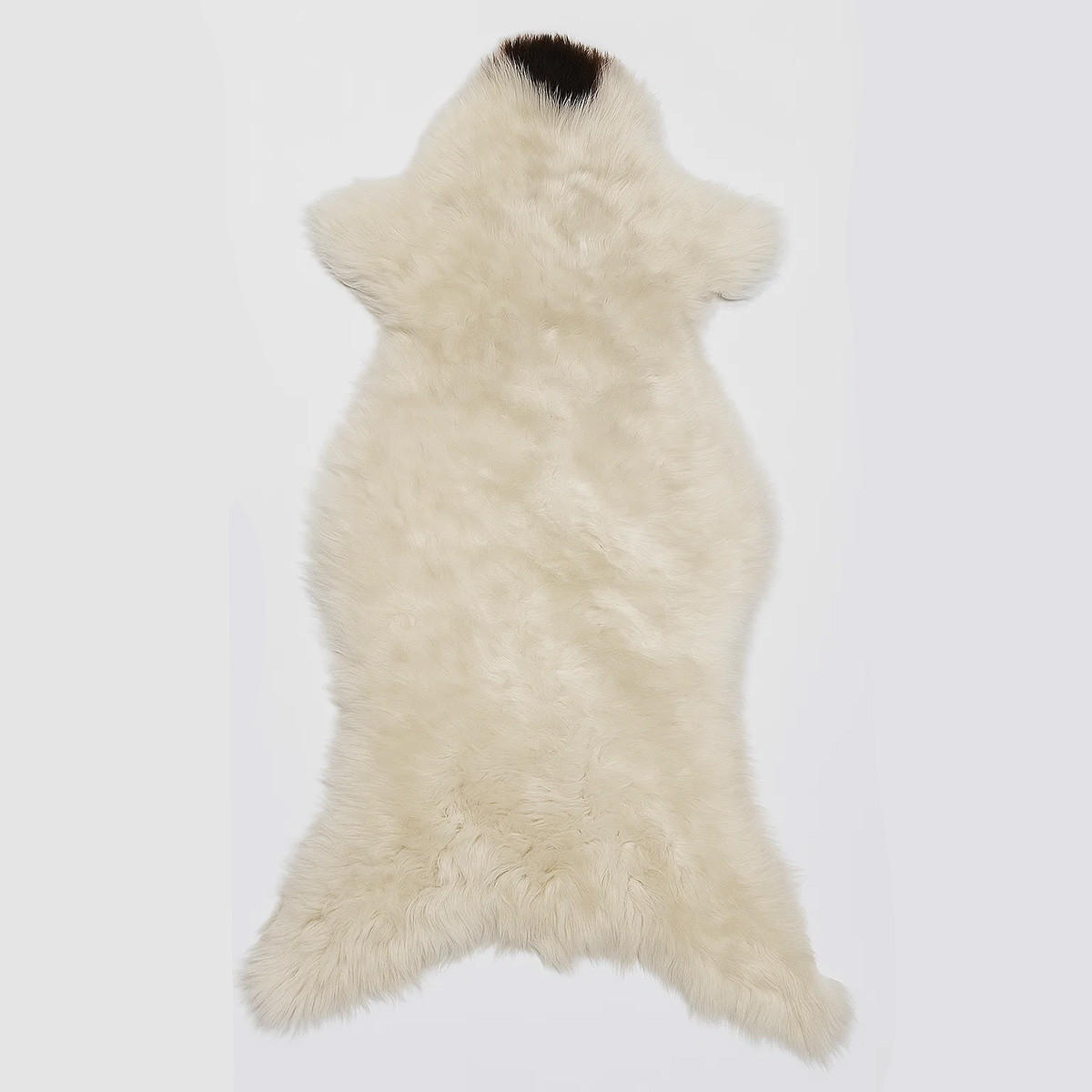 SCHAFFELL Skandinavisch 2. Wahl Weiß mit braunen Punkten ca. 110 cm - Weiß/Braun, Fell (60/110cm) - Provellus