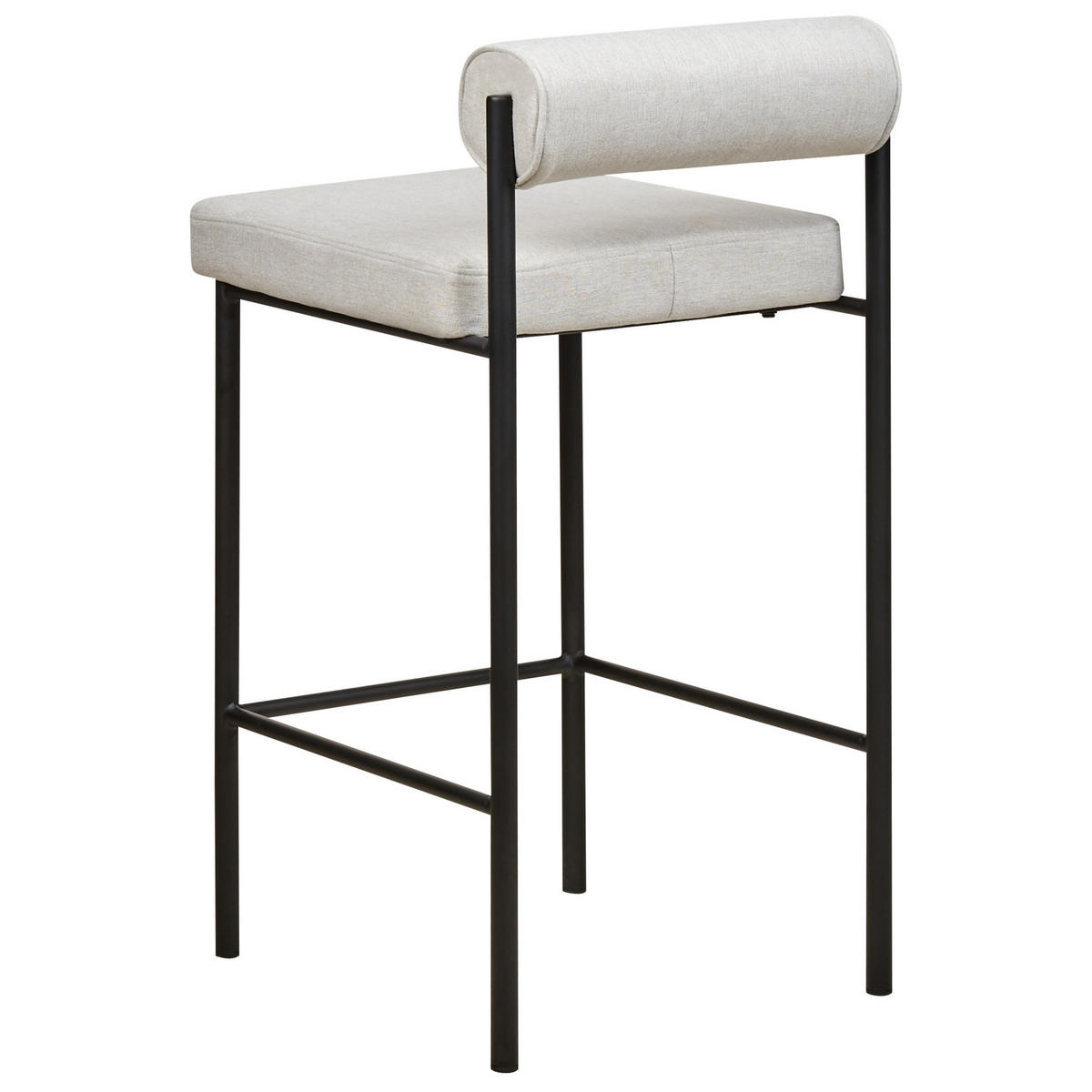 BARSTUHL 2er-Set hellgrau/schwarz Amaya - Schwarz/Grau, Textil (42/82/42cm) - Beliani