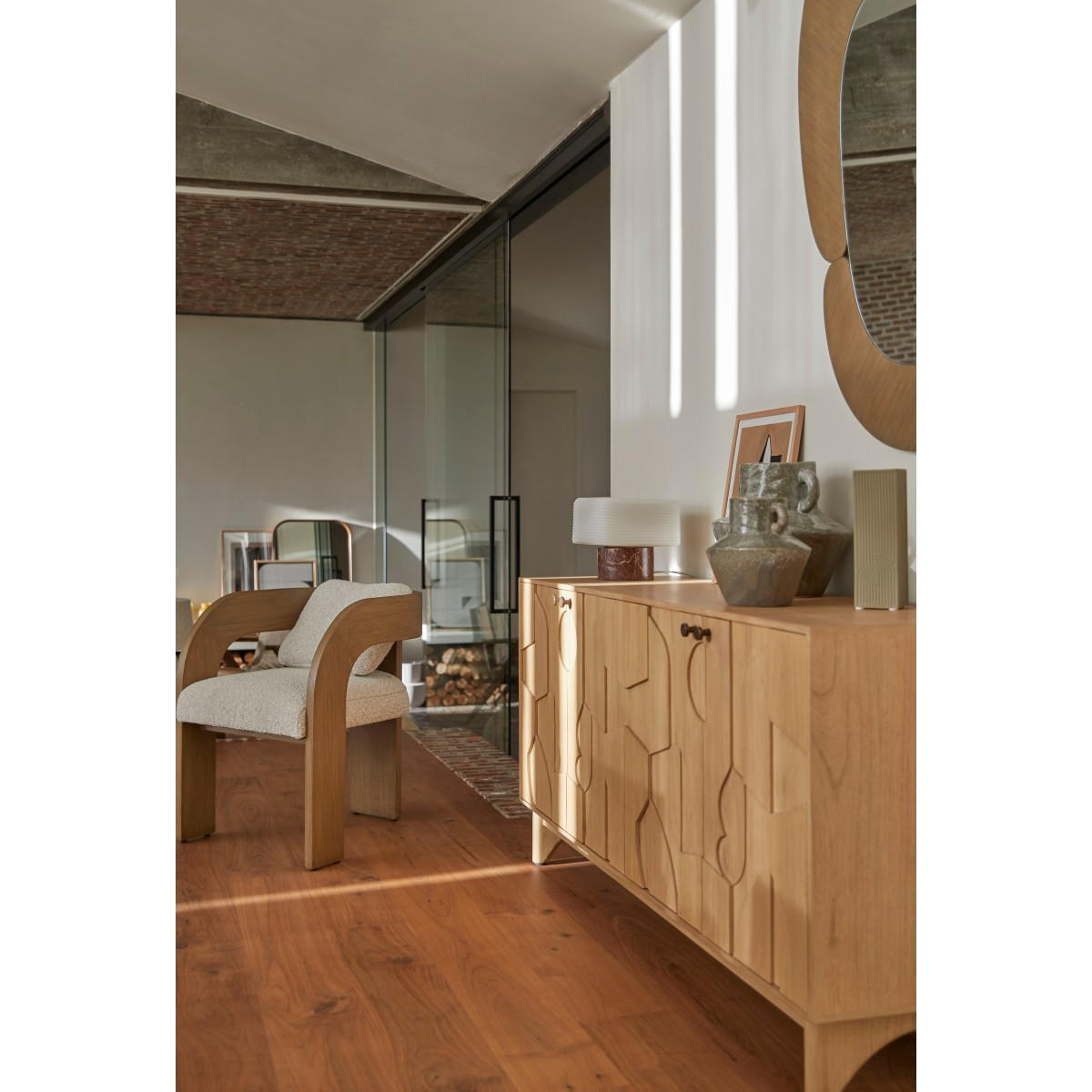 SIDEBOARD Otho Natur aus Helles Mindiholz - Naturfarben, Holz (162/78/43cm) - Tikamoon