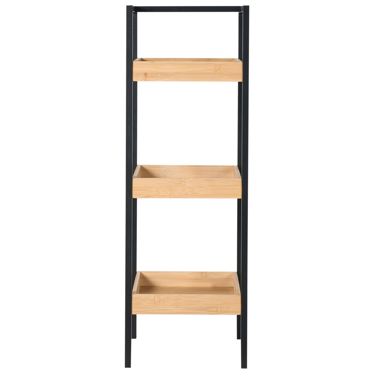 RAFT cu 3 niveluri bambus maro deschis Tajzara - maro/negru, lemn (30/90/30cm) - Beliani