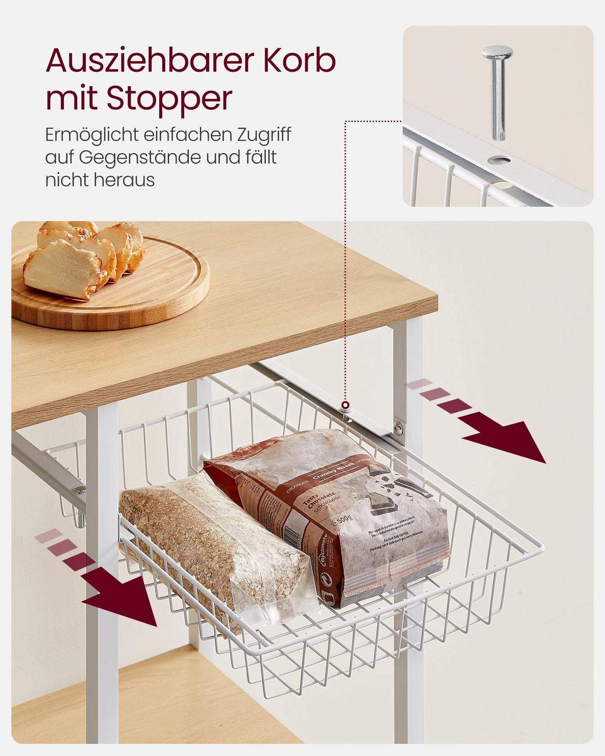 KÜCHENREGAL SOFIA - Beige, Holzwerkstoff (90/134/40cm) - Hansiro