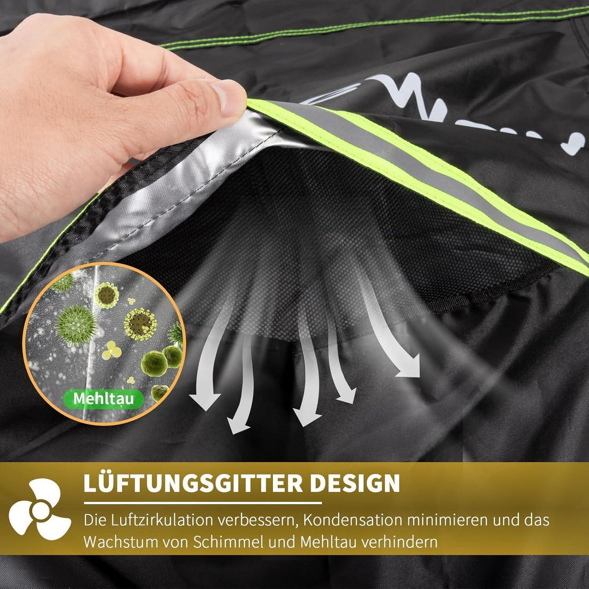 GARTENMÖBEL Abdeckung Wasserdicht 125 x 63 x 73 cm Schwarz - Schwarz, Textil (63/73/125cm)