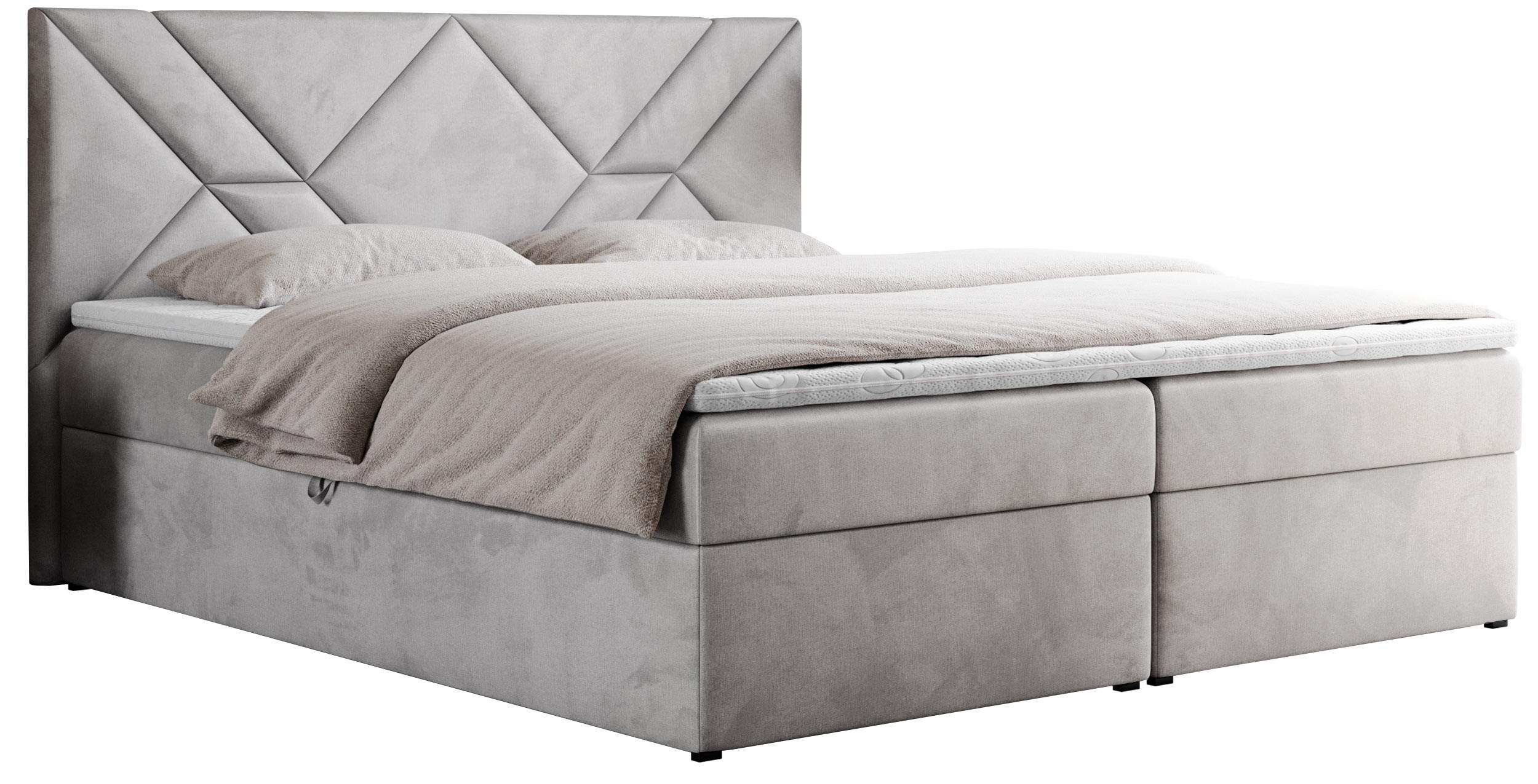 MKS Boxbett Hellgrau 160x200 cm