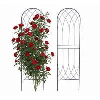 RANKGITTER Schwarz 2er-Set Stahl Bogenform 140x38 cm - Schwarz, Metall (38/140/1cm) - Relaxdays