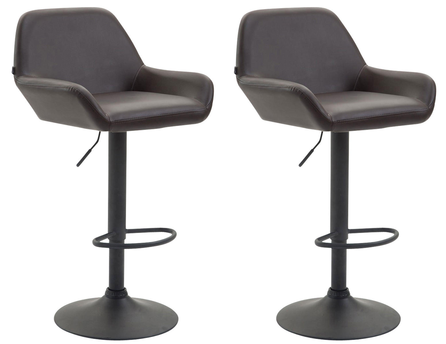 BARHOCKER 2er Set Lederlook braun - Schwarz/Braun, Textil/Metall (51/89/52cm) - CLP