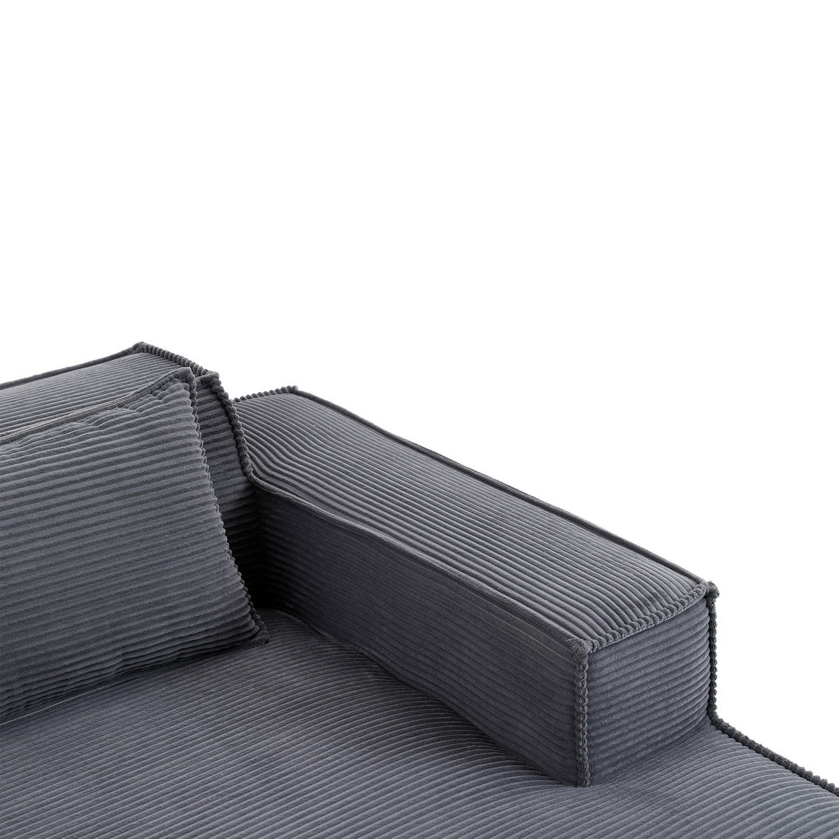 ECKSOFA DE-35208 mit 2 Kissen Grau - Grau, Textil (129/235cm) - ComfortXL