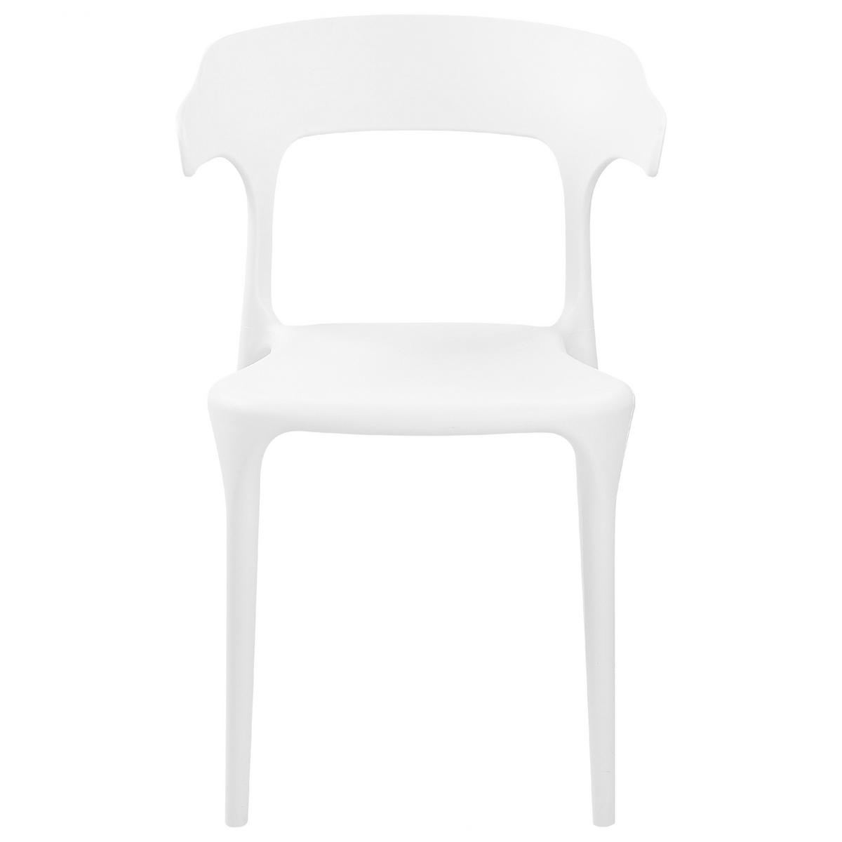 GARTENSTÜHLE 8er-Set Kunststoff weiß Gubbio - Weiß, Kunststoff (50/76/49cm) - Beliani