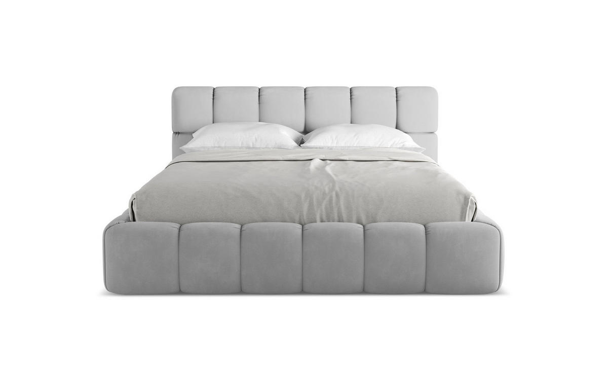 POLSTERBETT mit Bettkasten und Lattenrost 180x228 Grau - Hellgrau/Schwarz, Kunststoff/Textil (160/200cm) - Makamii