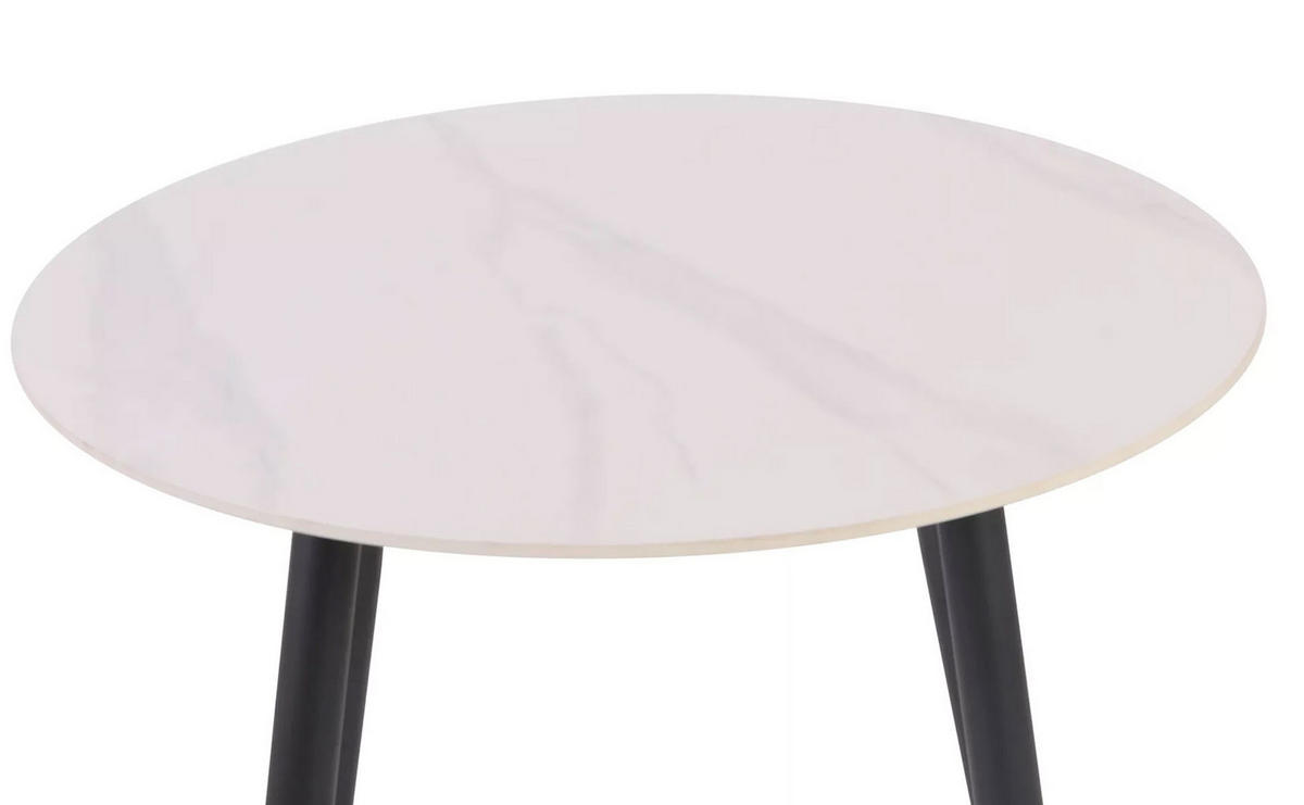 ESSTISCH Rion Marmor Weiß 90 / 90 / 76cm - Schwarz/Weiß, Holz/Keramik (90/90/76cm) - Feldmann-Wohnen