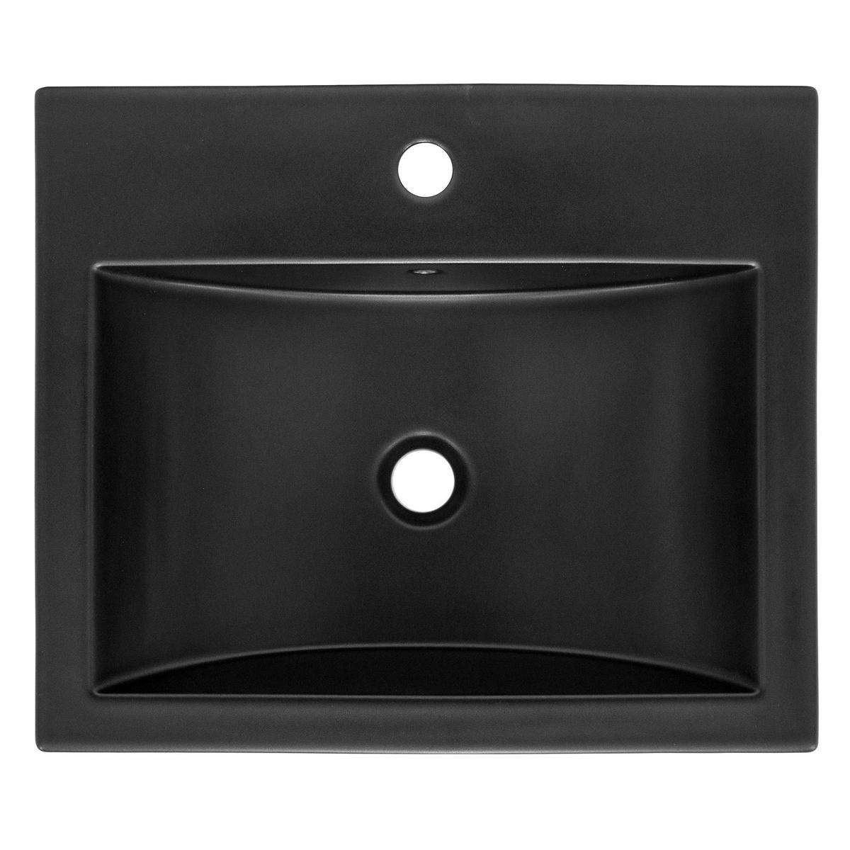 WASCHBECKEN - Schwarz, Keramik (46/16.5/53.5cm) - ML-DESIGN