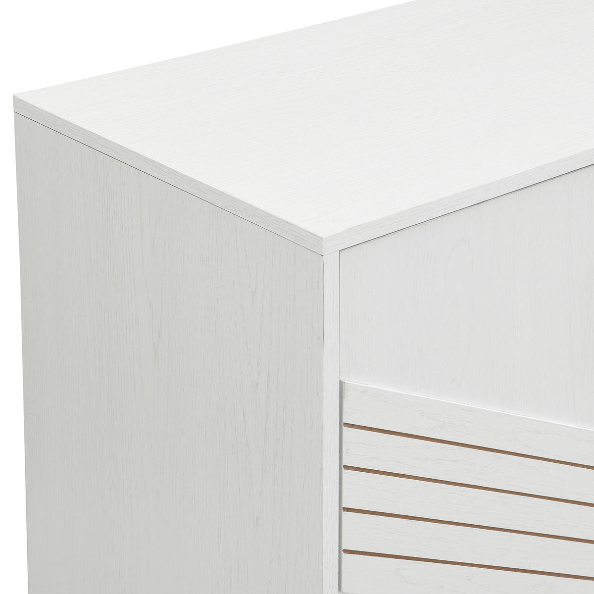 SIDEBOARD aus MDF 160x40x80,5 cm Weiß mit Holzmaserung, 4 Türen und verstellbaren Einlegeböden - Weiß, Holzwerkstoff (160/80.5/40cm) - IVMEU