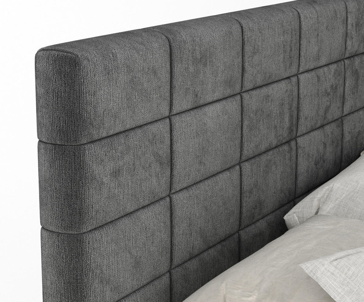 BOXSPRINGBETT Ava Anthrazit 200/200 cm - Anthrazit/Schwarz, Holz/Holzwerkstoff (200/200cm) - Maison de Reve