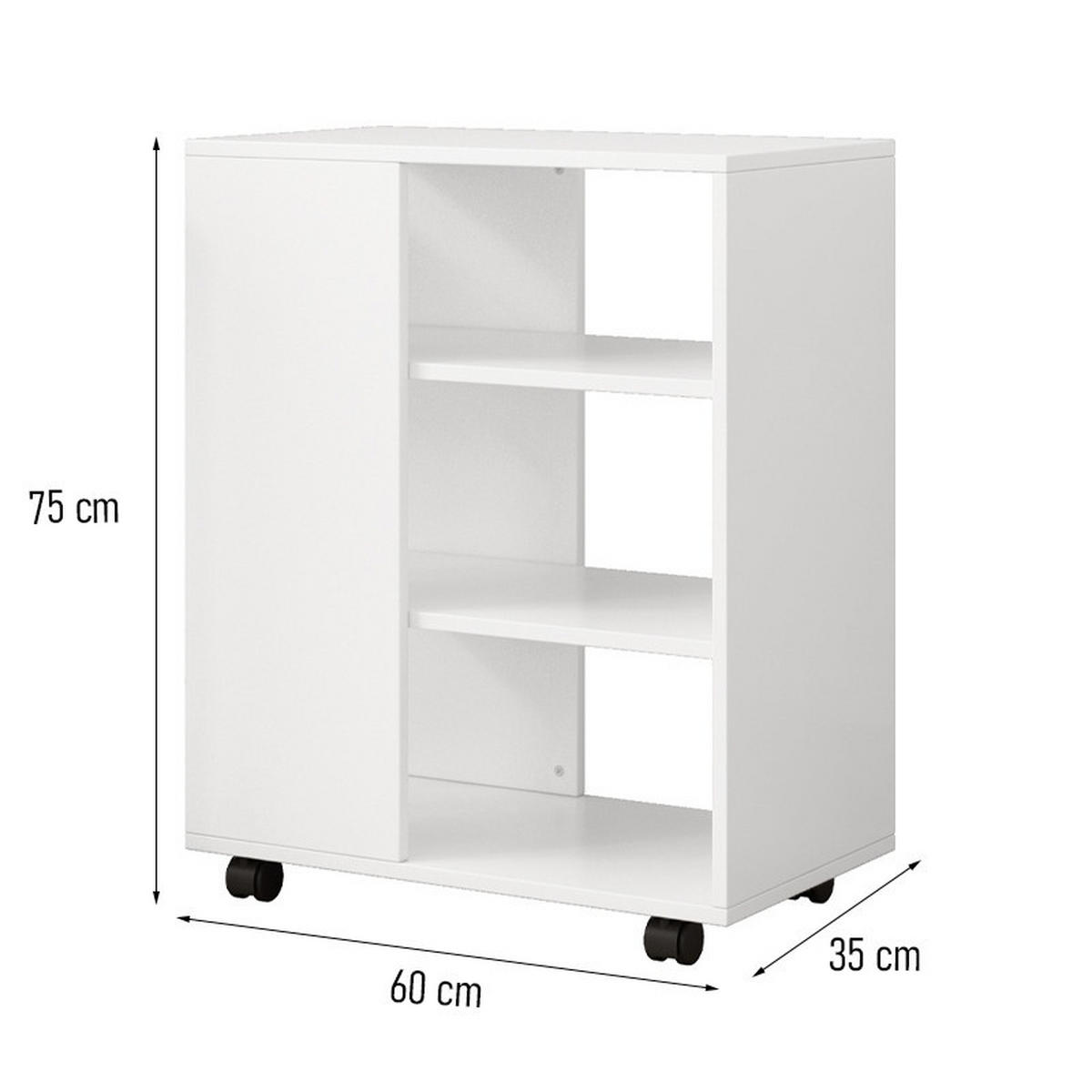 STEHSCHRANK, weiß 60/75,35 cm - Weiß, Holzwerkstoff (60/75/35cm)