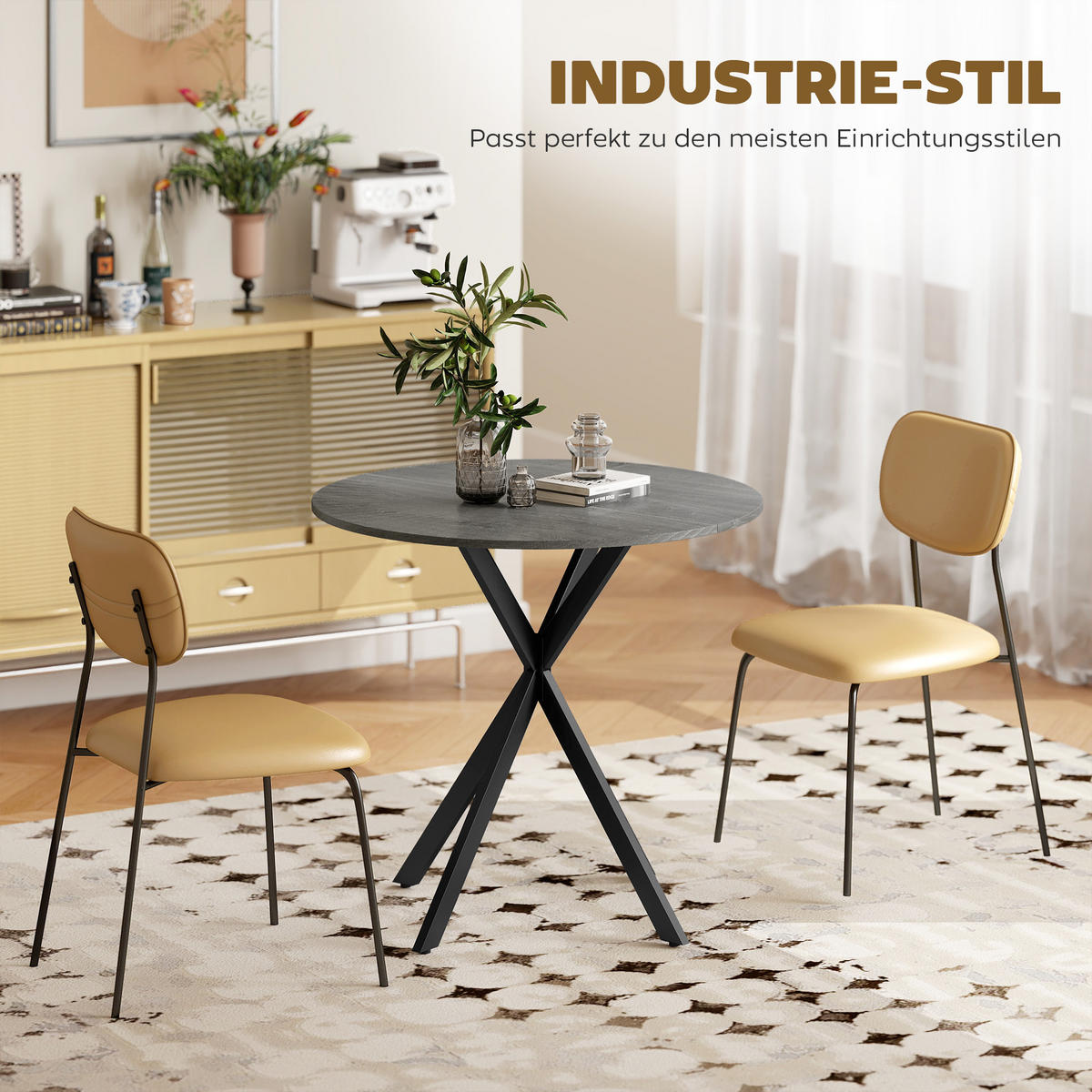 ESSTISCH Grau 80.0/80.0/75.0 - Grau, Holzwerkstoff (80/80/75cm)