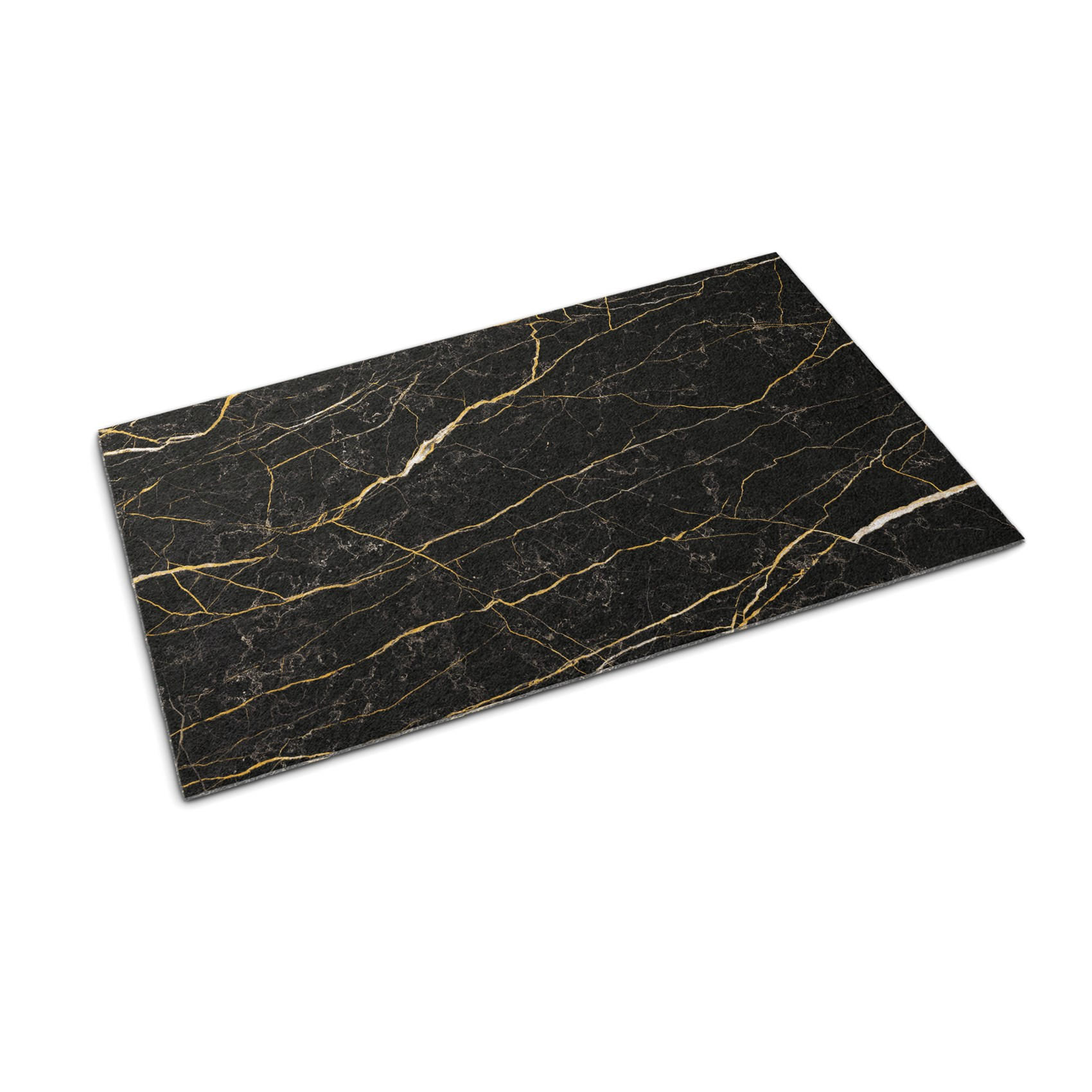 FUSSMATTE 60 x 40 cm Schwarzer Marmor - Anthrazit, Textil (60/40cm) - TULUP