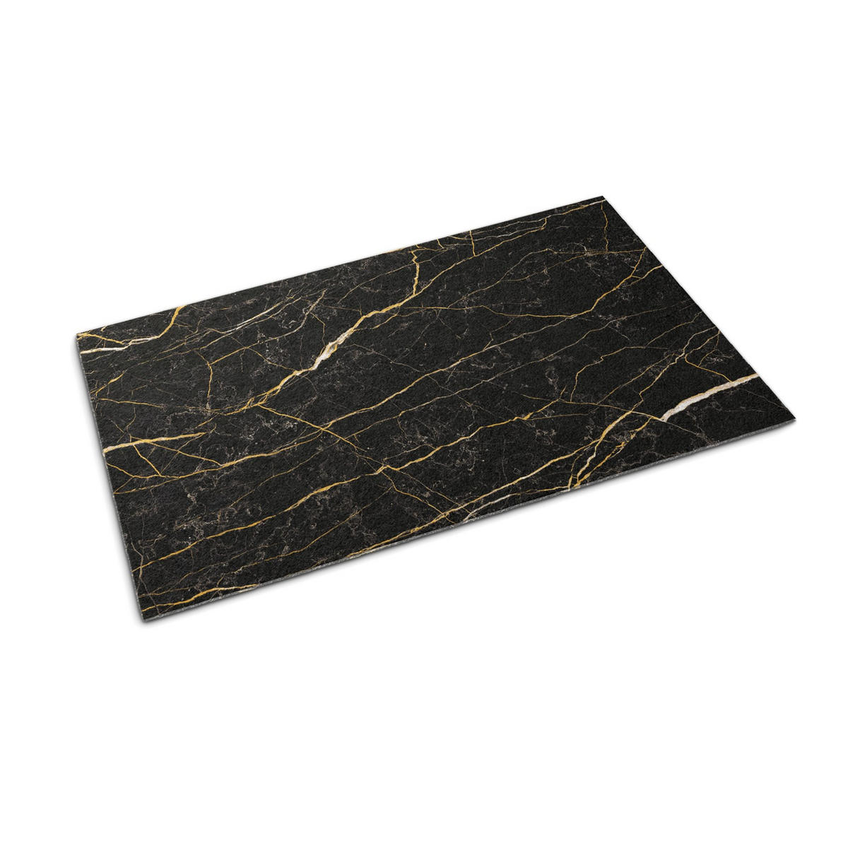 FUSSMATTE 60 x 40 cm Schwarzer Marmor - Anthrazit, Textil (60/40cm) - TULUP