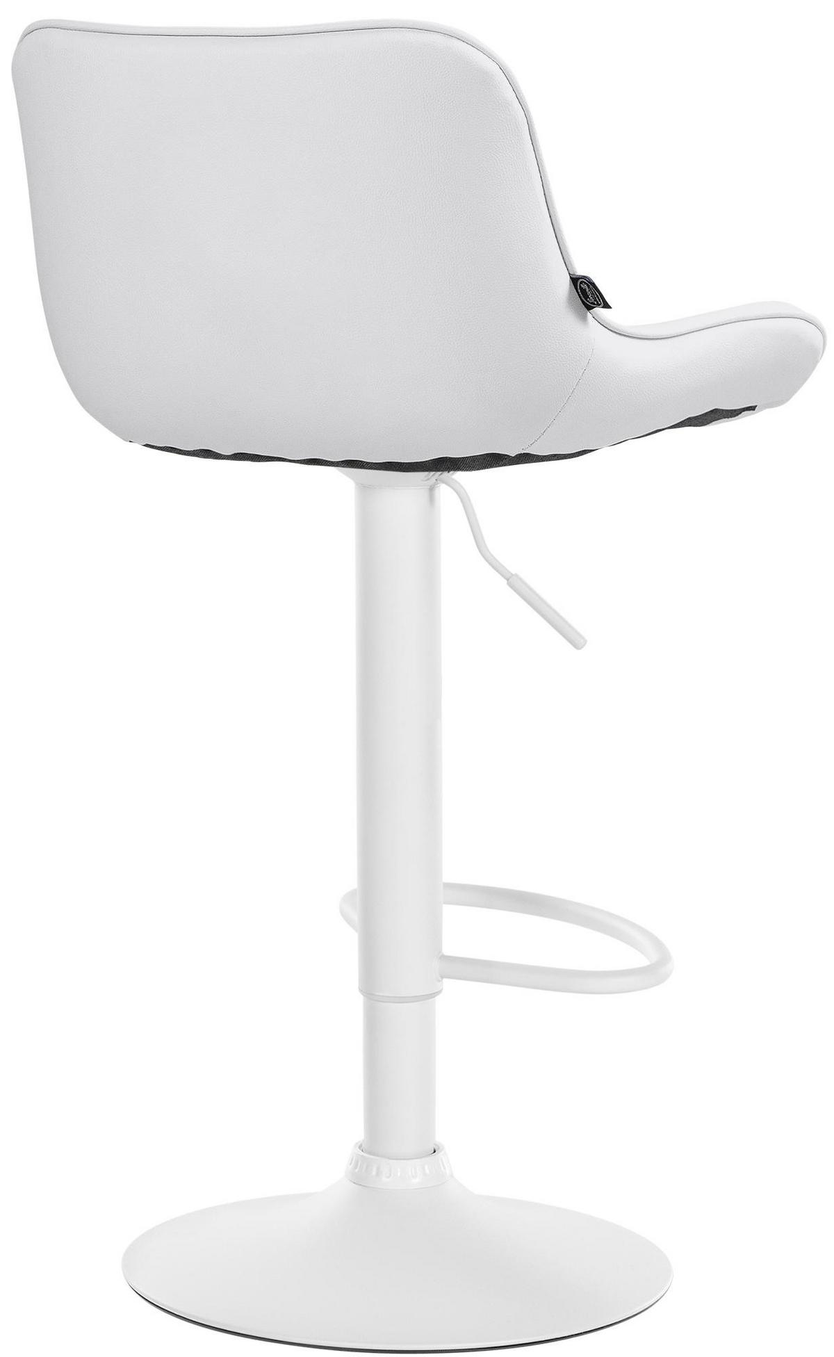 BARHOCKER Lederlook weiß - Weiß, Textil/Metall (49/85/51cm) - CLP